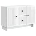 vidaXL Servírovacia skriňa Biela s vysokým leskom 89 x 34,5 x 60 cm