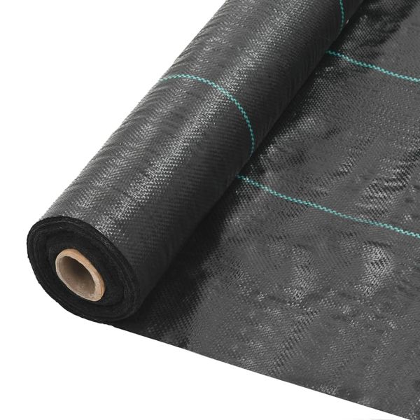 vidaXL Tkanina proti burine PP 1x25 m čierna