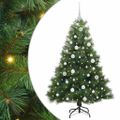 vidaXL Umelý vianočný stromček s 150 LED-i Zelená 150 cm PE a PVC