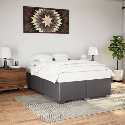 vidaXL Posteľný rám sivý 140x200 cm umelá koža