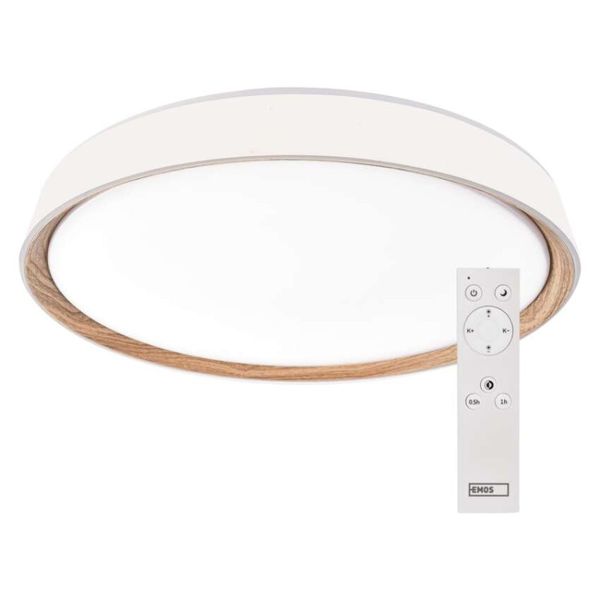 LED nástenné svietidlo ILVI, kruhové, 30 W, stmievateľné so zmenou CCT, biela + drevo