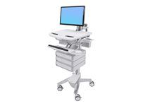 Vozík - otvorená architektúra - pre LCD displej / PC vybavenie - plast, hliník, pozinkovaná oceľ - veľkosť obrazovky: až 24"