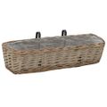 vidaXL Balkónové kvetináče 2 ks 60 cm prútené s PE obložením