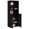 vidaXL Highboard Čierny dub 70 x 42,5 x 185 cm Kompozitné drevo