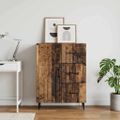 vidaXL Servírovacia skriňa so zásuvkou Staré drevo 66 x 34,5 x 89,5 cm