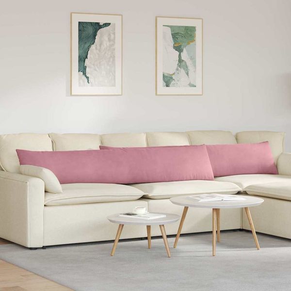 vidaXL Vankúše na pohovku 2 pcs Ružová 200 x 40 cm Kordúrová tkanina