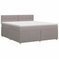 vidaXL Posteľ boxspring s matracom Sivohnedá 160 x 200 cm Látka