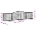 vidaXL Oblúkové gabionové koše 7 ks 400x30x80/100cm pozinkované železo