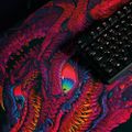 AROZZI ZONA Mousepad XL Crawling Chaos/ XL podložka na stůl/ 900x420x4 mm/ voděodolná Podložka pod myš, 900×420×4mm, mikrovlákno, protiskluzová guma, vodeodolná, cerno-fialová