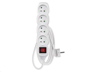 Prodlužovací kabel EMOS P1412 / 2 m / 4 zásuvky / s vypínačem / bílý / PVC / 1 mm2