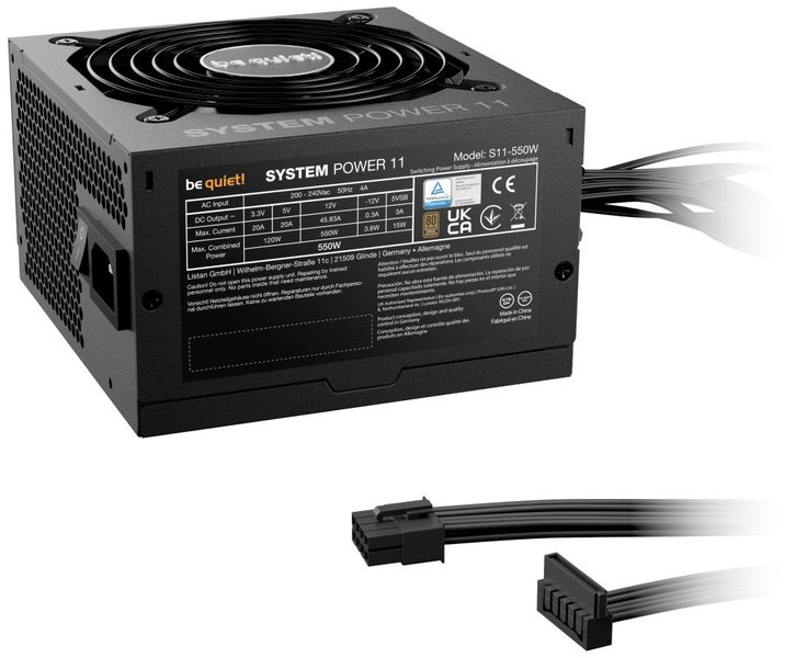 Be quiet! / zdroj SYSTEM POWER 11 550W / ATX3.1 / active PFC / 120mm fan / 80PLUS Bronze