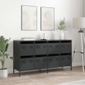 vidaXL Komoda čierna 135x39x73,5 cm oceľ valcovaná za studena