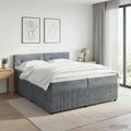 vidaXL Posteľ boxspring s matracom Tmavosivá 200 x 200 cm Zamat