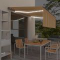 vidaXL Automatická markíza tienidlo&LED&senzor vetra 4x3m žlto-biela