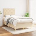 vidaXL Boxspring posteľ s matracom krémový 120x200 cm látka