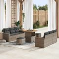 vidaXL Súprava záhradných pohoviek 9 ks Sivá polyratan