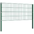 vidaXL Plotový panel so stĺpikmi, železný 694,5x80 cm, zelený
