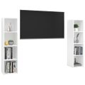 vidaXL TV skrinky 2 ks biele 142,5x35x36,5 cm drevotrieska