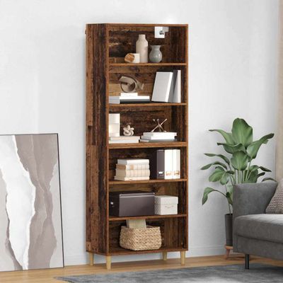 vidaXL Highboard Staré drevo 69,5 x 32,5 x 180 cm Kompozitné drevo