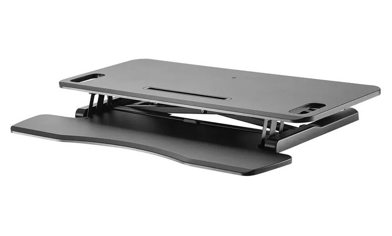 Neomounts  NS-WS300BLACK / Workstation - sit-stand workplace (height adjustment: 11-51 cm) / Black Pracovní stanice, dve pracovní plochy, nastavitelná výška, nosnost 15kg, cerná