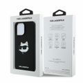 Puzdro Karl Lagerfeld pre iPhone 16 Pro 6,3" KLHMP16LSCHPPLK čierny tvrdý obal Silikón Choupette Head Print MagSafe
