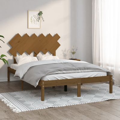 vidaXL Posteľný rám medový 120x190 cm malé dvojlôžko masívne drevo