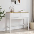 vidaXL Konferenčný stolík FLORO biely 89,5x36,5x73 cm borovicový masív