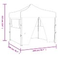 vidaXL Profesionálny skladací párty stan+4 steny 2x2 m, oceľ, antracit