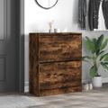 vidaXL Botník dymový dub 80x34x96,5 cm kompozitné drevo