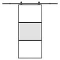 vidaXL Posuvné dvere s kovaním tvrdené sklo a hliník úzke 90x205 cm