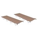 vidaXL Kempingové ležadlá 2ks 180x60x19cm, látka oxford,oceľ,sivohnedé