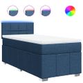 vidaXL Posteľný rám boxsping s matracom modrý 80x200 cm látka