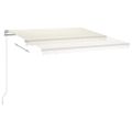 vidaXL Ručne zaťahovacia markíza s LED 350x250 cm krémová