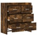 vidaXL Servírovacia skriňa Dymový dub 75 x 33 x 80 cm Kompozitné drevo