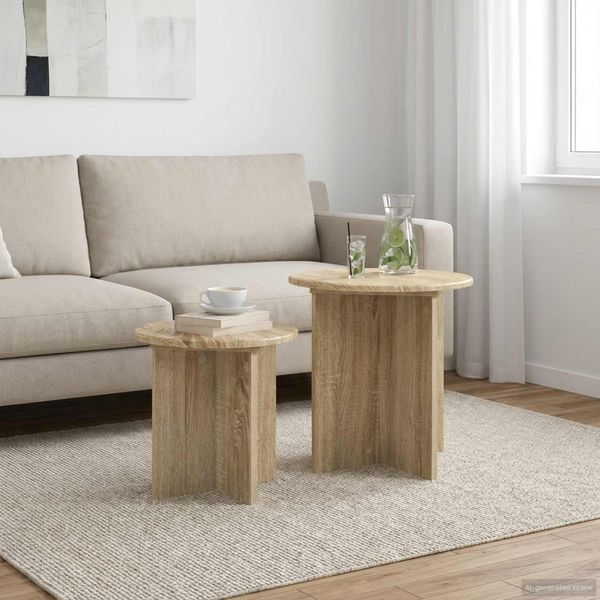 vidaXL Sada príručných stolíkov 2 pcs Dub sonoma Konštruované drevo