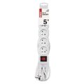 Prodlužovací kabel EMOS P1515 / 5 m / 5 zásuvek / s vypínačem / biely / PVC / 1 mm2