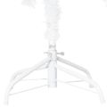 vidaXL Osvetlený umelý vianočný stromček s guľami, biely 120 cm, PVC