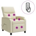 vidaXL Masážne relaxačné kreslo Krémová Umelá koža