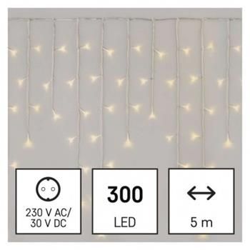 LED vianočné cencúle, 5 m, vonkajšie aj vnútorné, teplá biela, ovládač, programy, časovač