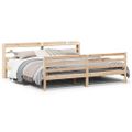 vidaXL Posteľný rám s čelom 200x200 cm masívna borovica