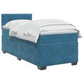 vidaXL Posteľ boxspring s matracom Tmavomodrá 90 x 190 cm Zamat