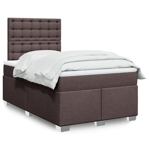 vidaXL Boxspring posteľ s matracom tmavohnedá 120x190 cm látka