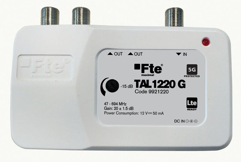 FTE linkový zosilňovač TAL 1220G 5G LTE, s reguláciou zisku, 2x výstup