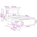 vidaXL Rám postele so skladom Dub sonoma 90 x 190 cm Kompozitné drevo