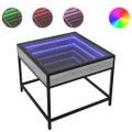 vidaXL Konferenčný stolík s nekonečnými LED sivý sonoma 50x50x41 cm