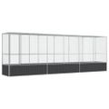 vidaXL Voliéra s nadstavcom strieborná 626,5x107x212 cm oceľ