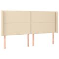 vidaXL Čelo postele so záhybmi krémový 203x16x118/128 cm látka