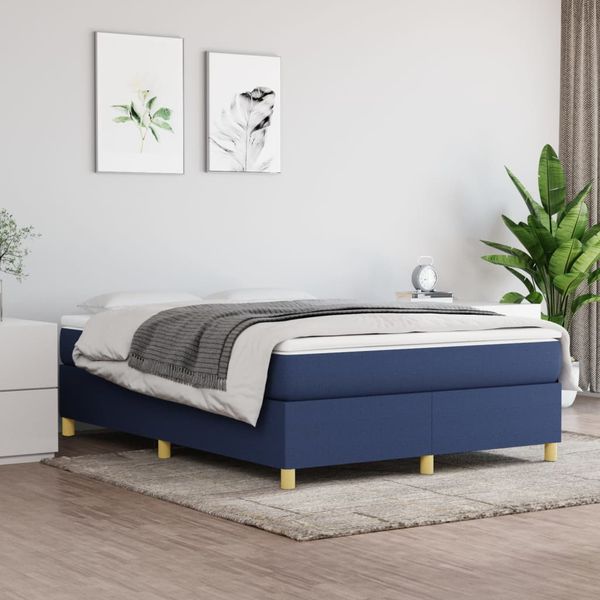 vidaXL Boxspring posteľ s matracom modrý 140x190 cm látka