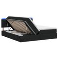 vidaXL LED úložná posteľ s matracom Čierna 200 x 200 cm Látka
