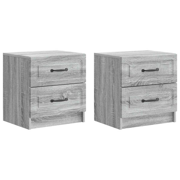 vidaXL Nočný stolík so zásuvkou 2 pcs Sivá sonoma 43 x 34,5 x 44,5 cm